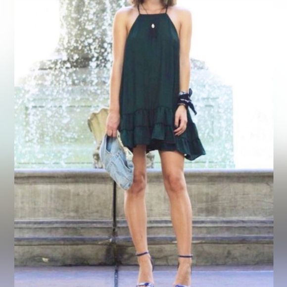 Free People Raven Slip Dress Teal Sz: X-Small - Picture 10 of 16